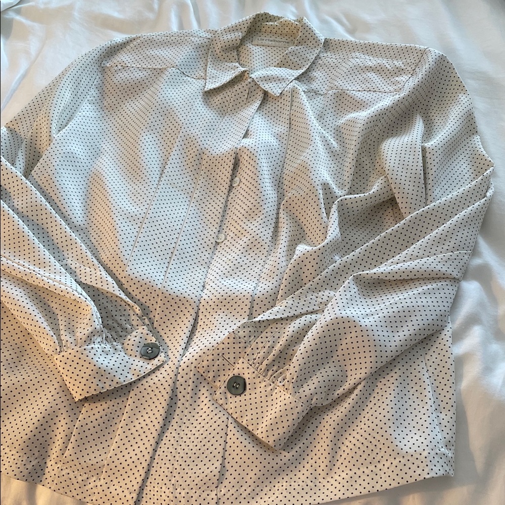 Polka Dot Blouse - White and Black